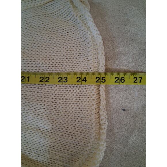 Pol Shirt Medium Cream Open Knit Top Lagenlook Relaxed Bohemian Casual Festival - Picture 10 of 12